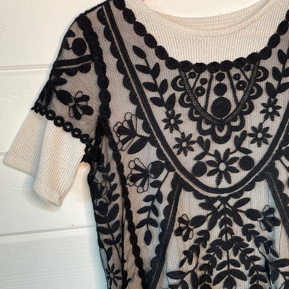 Xhileration Floral Sheer Black Over-Shirt